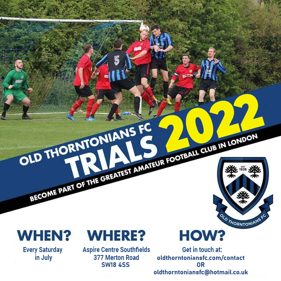 Trials for 2022-23 season – Old Thorntonians FC